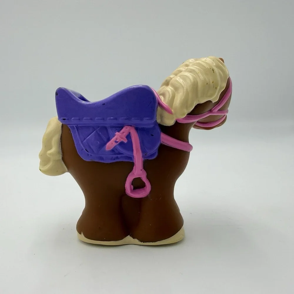 2010 Fisher Price Little People Jump N Ride Pony Pink Bridle‎ Purple Saddle HTF